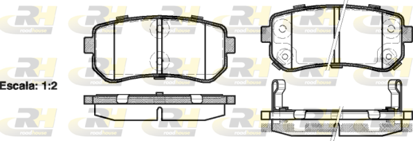 Brake Pad Set, disc brake ROADHOUSE 21209.02 for Hyundai, JAC, KIA ...