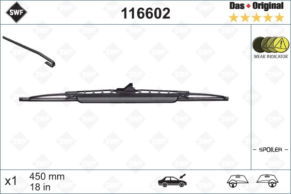 Wiper Blade VALEO 116602 for Alfa Romeo, Audi, BMW, Chrysler