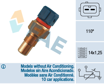 Sensor, coolant temperature FAE 34090 for Citroen AL621733 - alvadi.md