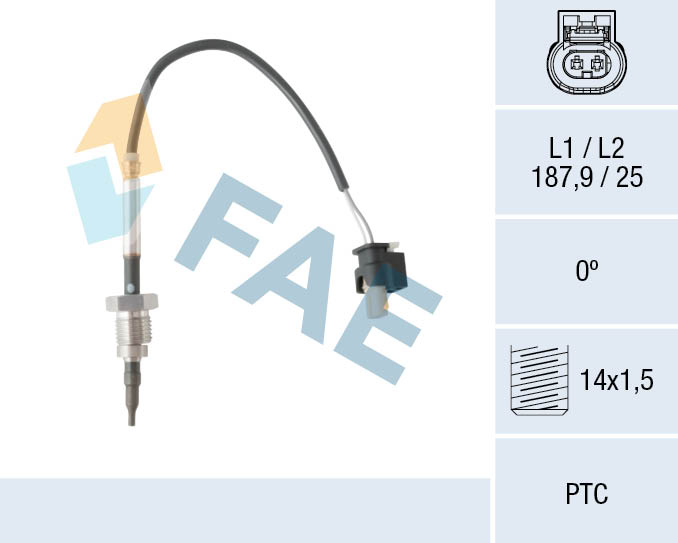 Sensor, exhaust gas temperature FAE 68052 for Mercedes-Benz AL107557040 ...