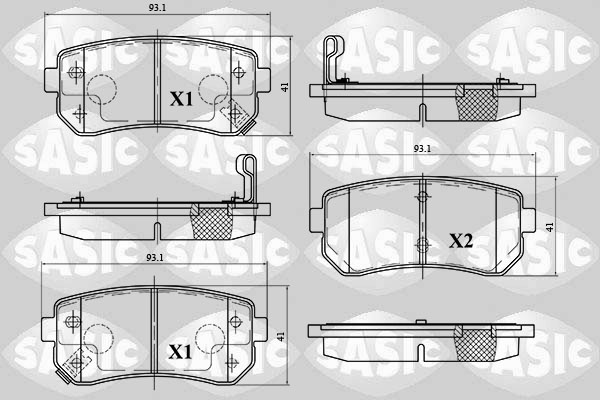 Brake Pad Set, disc brake SASIC 6216097 for Hyundai, KIA AL108336872 ...