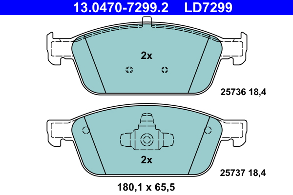 Brake Pad Set, disc brake ATE 13.0470-7299.2 for Ford AL107190180 ...
