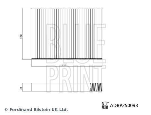 Filtre à air remplace Blue Print ADT322113