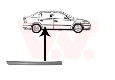 Van Wezel Zierleiste Protezione Porta Anteriore Destra Adatta Per VW