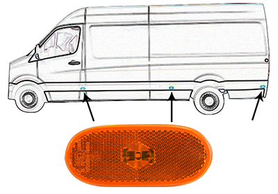 thumbnail image 2 of 2x Clear Side Marker Lights For Mercedes CLK, SLK, E-Class, C-Class, Sprinter & Dodge – Front Left/Right OE Replacement 2 of 3