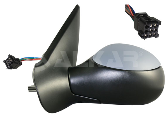 Van Wezel 4028817 Rétroviseur Extérieur Gauche Pour Peugeot 206 CC - Asphérique, Électrique, Chauffant, Prêt à Peindre