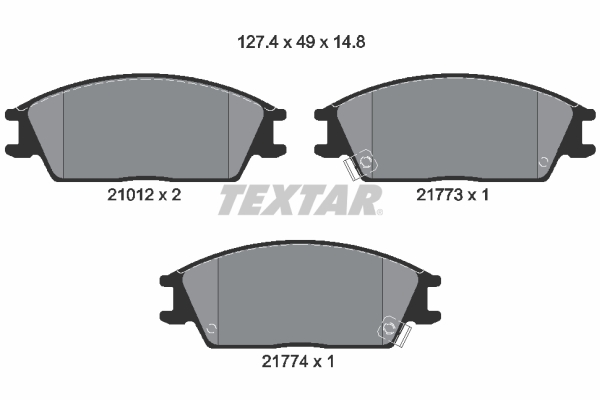 Brake Pad Set, disc brake TEXTAR 2101202 for Honda, Hyundai, INOKOM ...