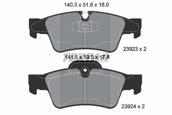 Brake Pad Set, disc brake TEXTAR 2392302 for Mercedes-Benz AL108393694 ...