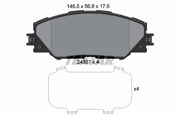 Komplet pločica, disk-kočnica TEXTAR 2433701 za Toyota AL108394354 ...