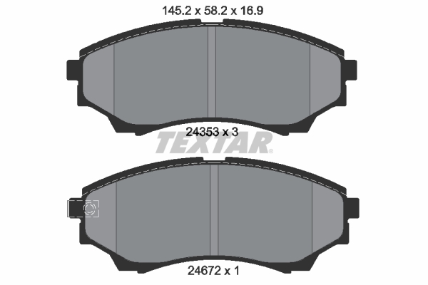 Brake Pad Set, disc brake TEXTAR 2435301 for Ford, Mazda AL108395708 ...