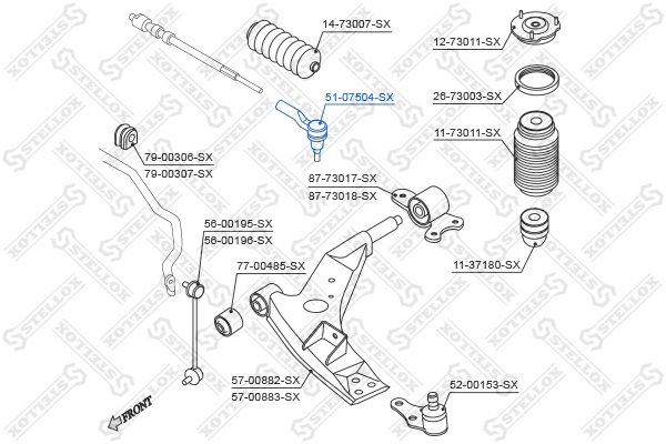Tie Rod End STELLOX 51-07504-SX for Chevrolet, Daewoo AL62096074 ...