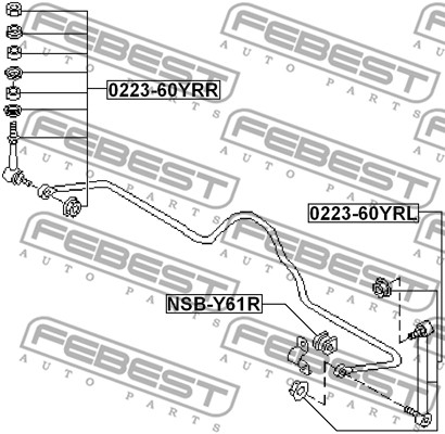 Entretoise De Barre Stabilisatrice Febi Bilstein 15421 - Pour Nissan Patrol GR, Tige Filetée M10x1.25, Longueur 161 Mm - 8