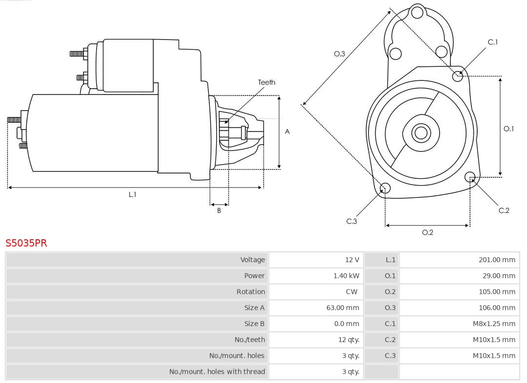 NEW STARTER MTRS OEM 8200251007 - Original spare part RENAULT - alvadi.md