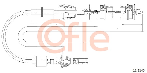 Cable Pull, clutch control COFLE 92.11.2146 for Citroen - alvadi.md