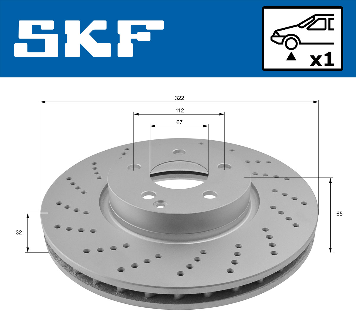 Brake Disc SKF VKBD 80085 V1 VKBD80085V1 for Mercedes-Benz AL108322552 ...