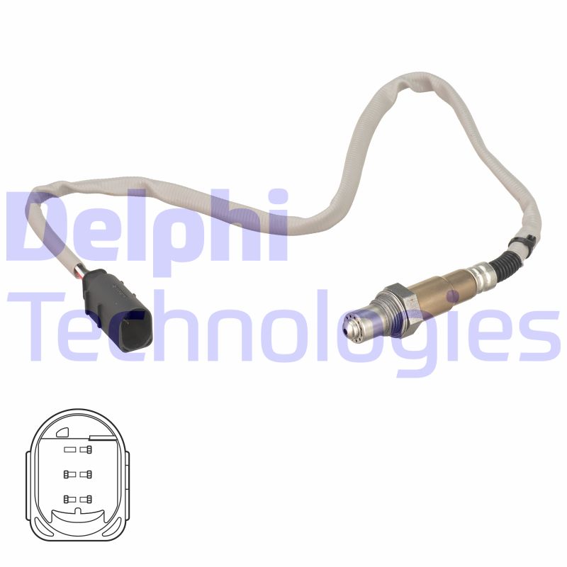 Capteur O2 Lambda Delphi ES21065-12B1 - Sonde à Oxygène Voiture Haute Performance